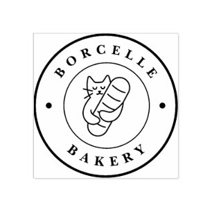 Sello De Caucho Logotipo circular de panadería personalizado