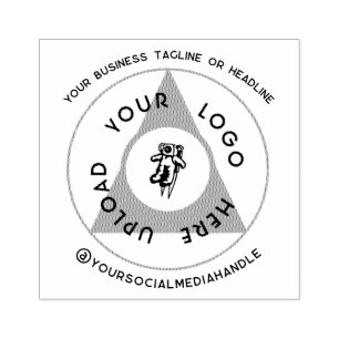 Sello De Caucho Logotipo comercial circular con medios sociales