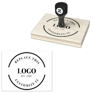 Sello De Caucho Logotipo comercial simple de Personalizado negro