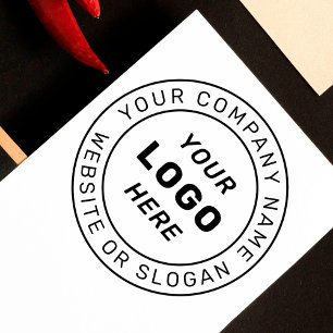 Sello De Caucho Logotipo comercial Sitio web circular y nombre d