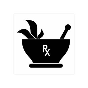 Sello De Caucho Logotipo de farmacia RX Medicina farmacéutica