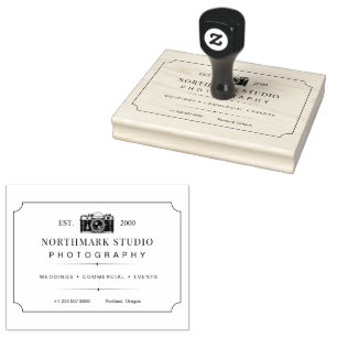 Sello De Caucho Logotipo de Fotografía Vintage Personalizado para 