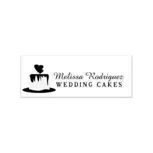Sello De Caucho Logotipo de guión de panadero de bodas de un nivel