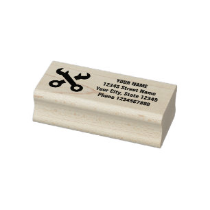 Sello De Caucho Logotipo de herramienta de llave con dirección de