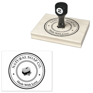 Sello De Caucho Logotipo de Jabón Natural Personalizado para Negoc