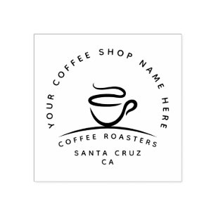 Sello De Caucho Logotipo de la cafetería Minimalista moderna