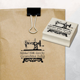 Sello De Caucho Logotipo de máquina de coser de cosecha de vintage