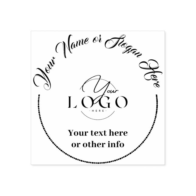 Sello De Caucho Logotipo de negocio elegante y personalizado | Nom (Impresión)