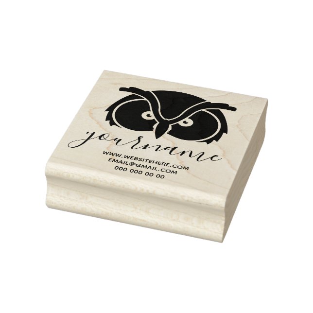 Sello De Caucho logotipo de ojos de lechuza (Sello)