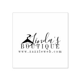 Sello De Caucho Logotipo de percha de ropa de boutique en línea