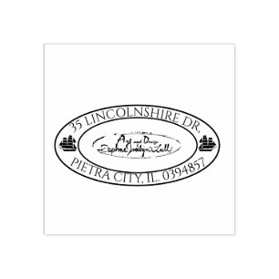 Sello De Caucho Logotipo de personalizado Dirección de retorno de 