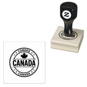 Sello De Caucho Logotipo de texto de Canadá Tinta negra a chorro L
