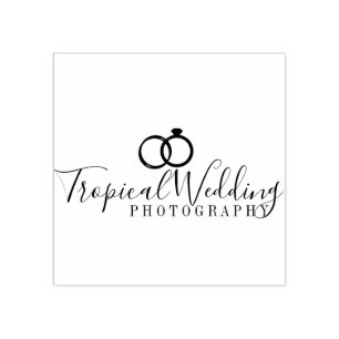 Sello De Caucho Logotipo del anillo de fotografía boda Estudio art
