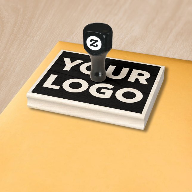 Sello De Caucho Logotipo Empresarial Personalizado Grande (Large Custom Business Logo Rubber Stamp in situ)