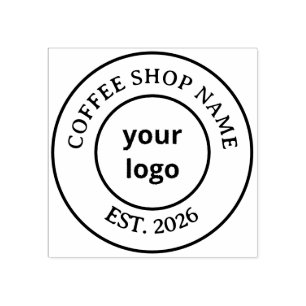 Sello De Caucho Logotipo minimalista para taza de cafetería especi