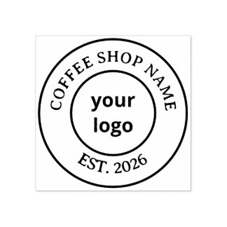 Sello De Caucho Logotipo minimalista para taza de cafetería especi