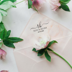 Sello De Caucho Logotipo Monograma de caligrafía simple