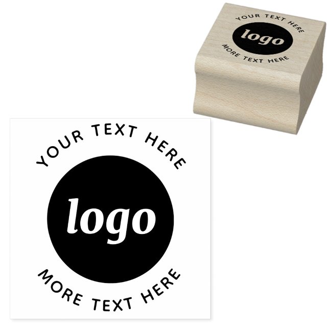 Sello De Caucho Logotipo Simple Con Texto Empresarial (Simple logo with text business promotional rubber stamp)