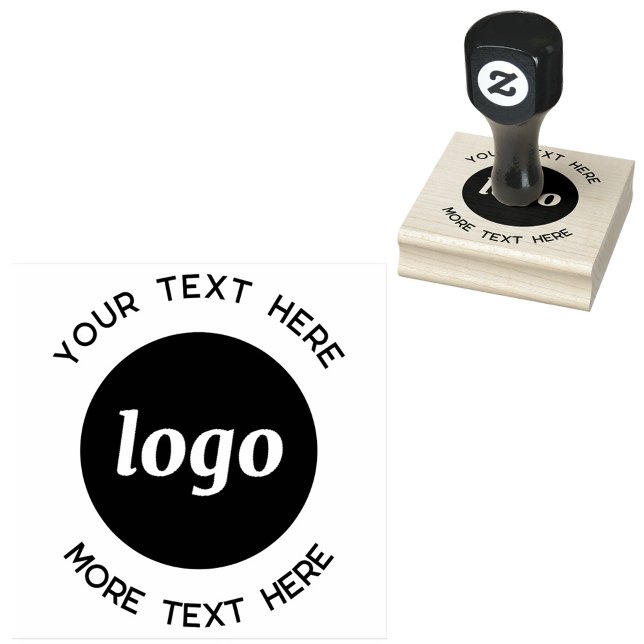 Sello De Caucho Logotipo Simple Con Texto Empresarial (Logo with text business promotional rubber stamp)