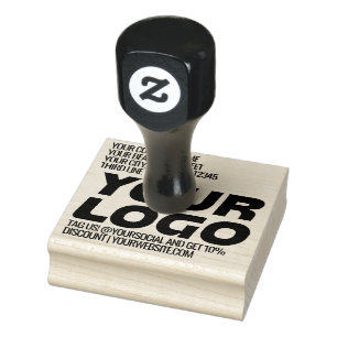 Sello De Caucho Logotipo y texto promocional personalizados