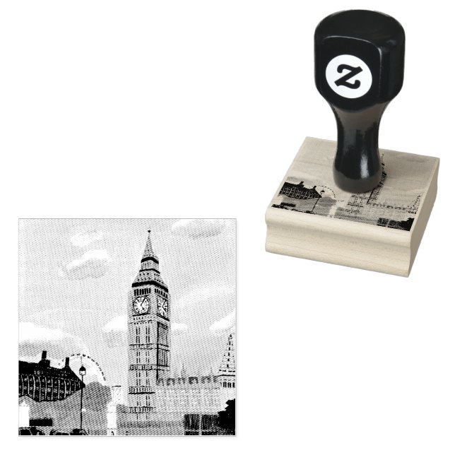 Sello De Caucho London Big Ben Wood Art Stamp  (Sellado)
