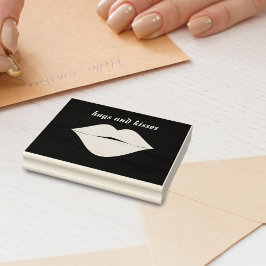 Sello De Caucho Los labios del beso son abrazos y besos románticos