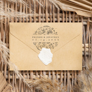 Sello De Caucho Los nombres de la pareja ahorran la fecha   Elegan