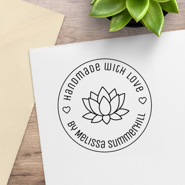 Sello De Caucho Lotus Flower Handmade with Love (Subido por el creador)