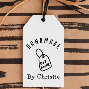 Sello De Caucho Love DIY "Handmade By" escrito a mano
