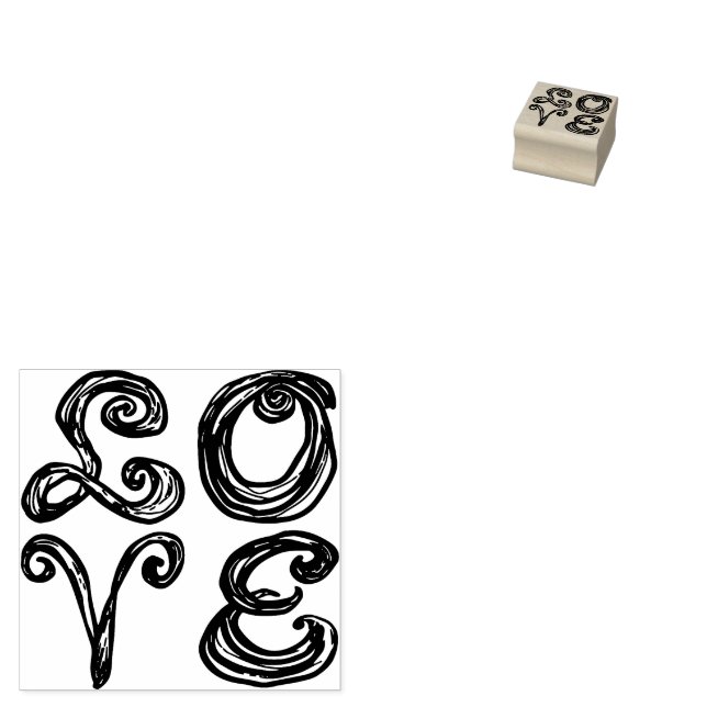 Sello De Caucho LOVE Word Art Fabric Font Red Letters  (Sellado)