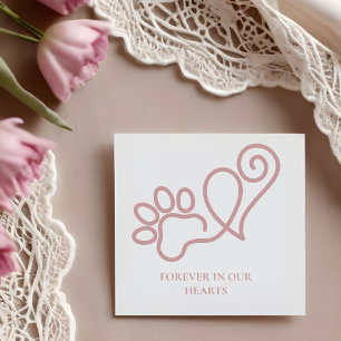 Sello De Caucho Loving Memorial Pet Paw Print & Heart Together