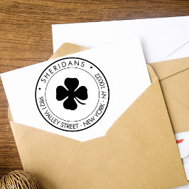 Sello De Caucho Lucky 4Leaf Clover Family Return Address