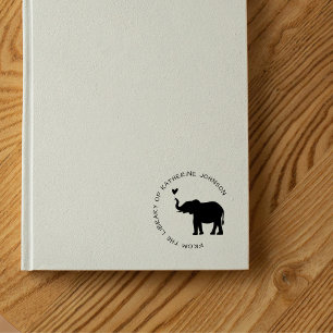 Sello De Caucho Lucky Elephant Modern Simple De La Biblioteca De