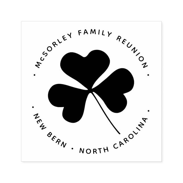 Sello De Caucho Lucky Green Irish Shamrock Fllover Clover (Impresión)