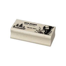 Sello De Caucho Lumberjack Tree Service Business Card