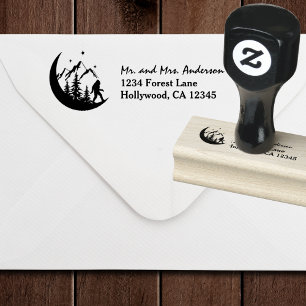 Sello De Caucho Luna de los Montes Forestales de BigFoot Sasquatch