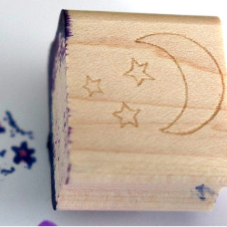 Sello De Caucho Luna y estrellas