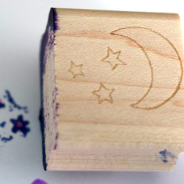 Sello De Caucho Luna y estrellas