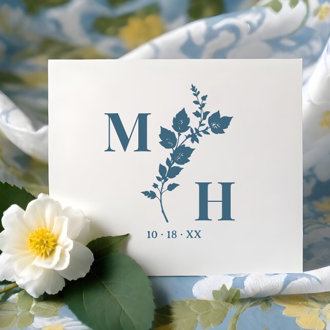 Sello De Caucho Luxurious Botanical Embellishment Wedding Initials (Luxurious Botanical Embellishment Wedding Initials Rubber Stamp. )