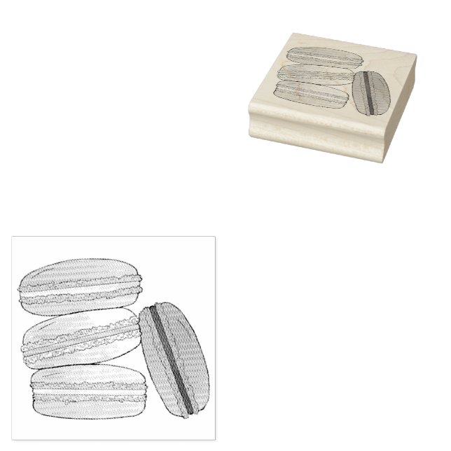 Sello De Caucho Macaron francés cocina pastelería de panadería (Sellado)
