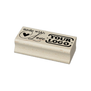Sello De Caucho Made with Love Heart Simple Stylish Logo Template