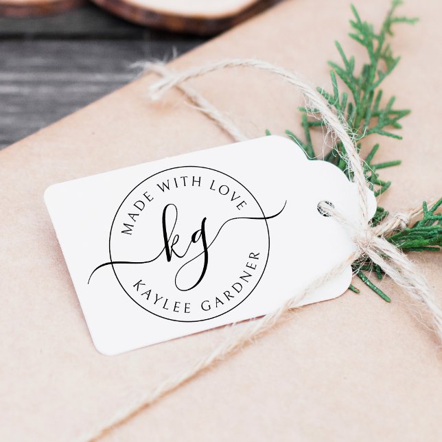 Sello De Caucho Made With Love Monogramed Business (Subido por el creador)