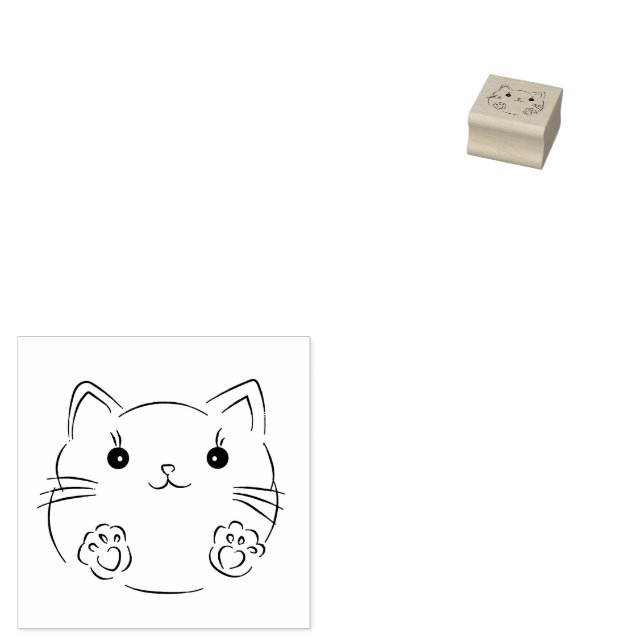 Sello De Caucho madera de gato lindo (Sellado)