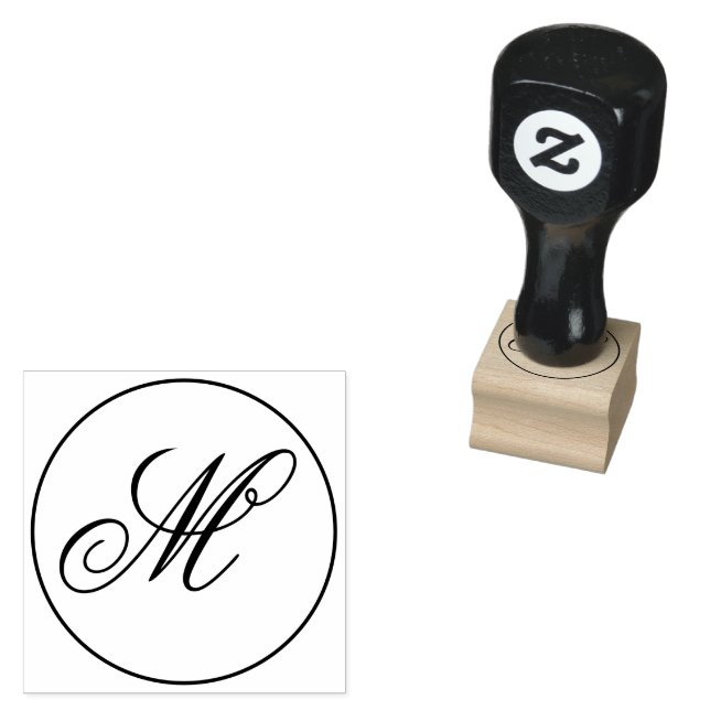Sello De Caucho Madera de monograma personalizable (Sellado)