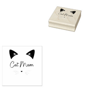 Sello De Caucho Madre Gato Madre Mamá Enamorada Mamá Kitty Cute Fu