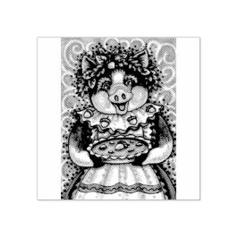 SELLO DE CAUCHO MADRE PIG'S ACORN PIE RUBBER STAMP