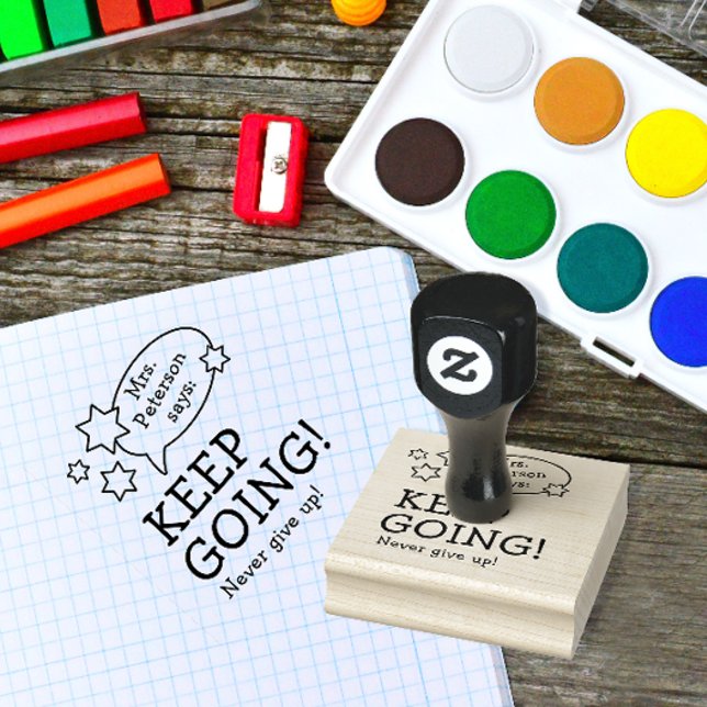 Sello De Caucho Maestra De Diversión Moderna Alentando De Nuevo A  (Subido por el creador)