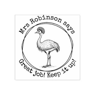 Sello De Caucho Maestra personalizada Clase Cassowary de Gran Trab