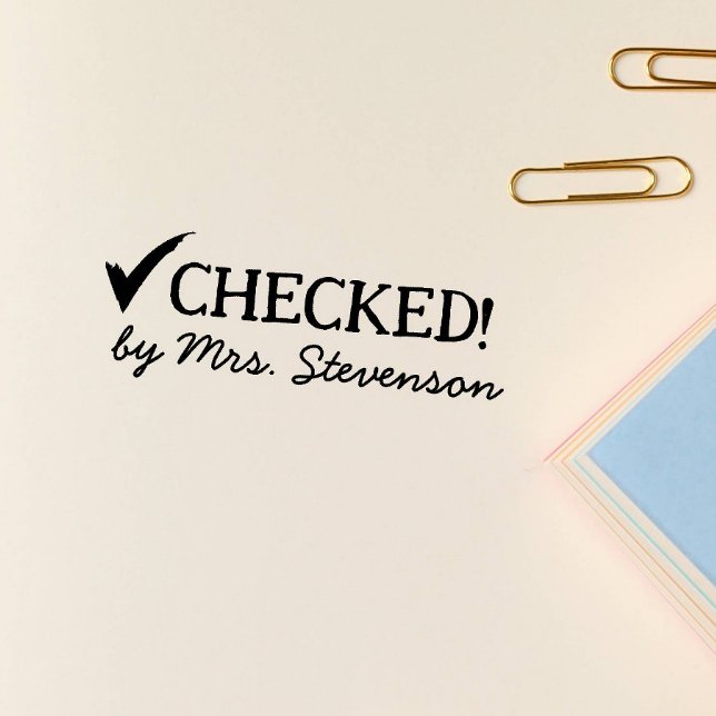 Sello De Caucho Maestría de Tareas Domésticas Comprobada por Tick (checked by name tick sign approved symbol)