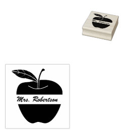 Sello De Caucho Maestros Personalizado Apple Rubber Stamp